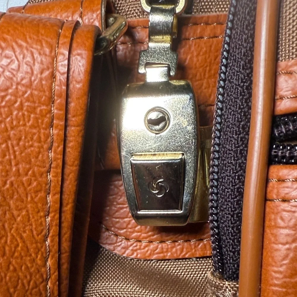 Vintage Samsonite Shoulder Messenger Luggage Bag Tan Brown
